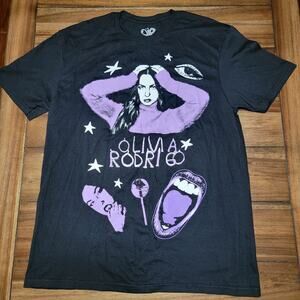 Olivia Rodrigo Black Unisex Tee GUTS Graphic - Size Large